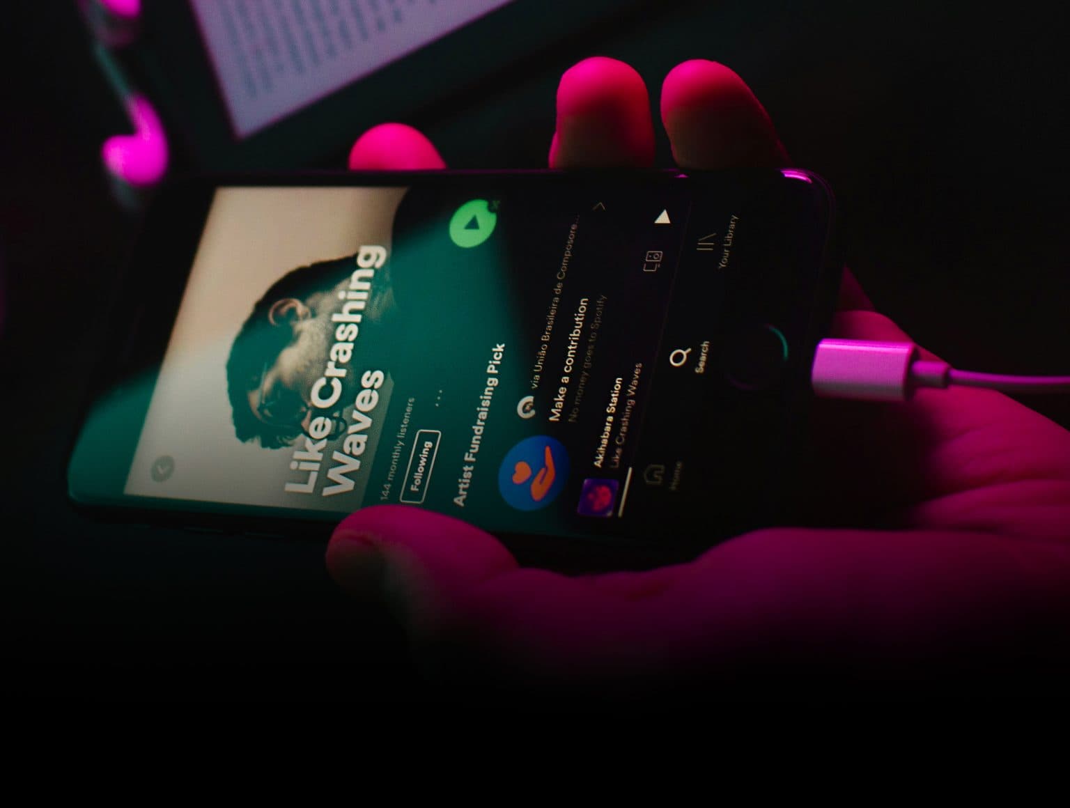 Spotify playlists on a phone